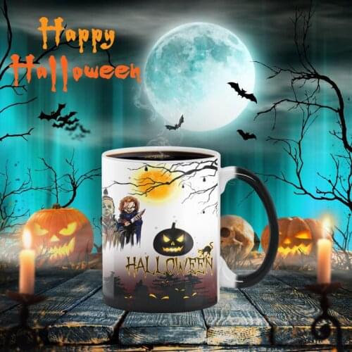 2020 New Halloween Coffee Mugs and Cups Creative Color Changing Mugs 350ml Milk Tea Ceramics Cup Novelty Gift For Your Friends