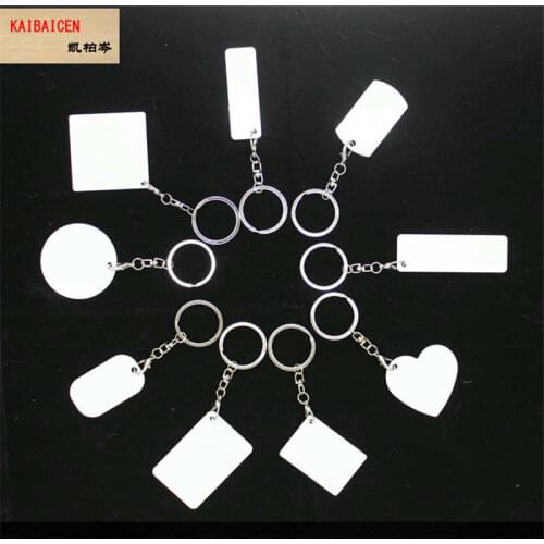 30pcs/lot sublimation aluminum blank round heart key chain heat transfer printing key ring consumables two sides can printed