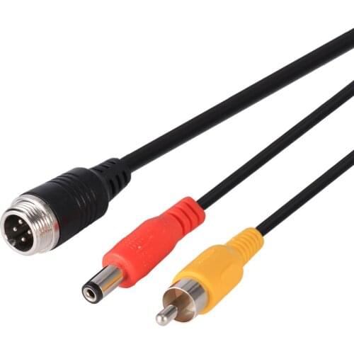 4Pin Aviation Connector to RCA Male DC Male Extension Cable Adapter Converter for CCTV Camera Security DVR