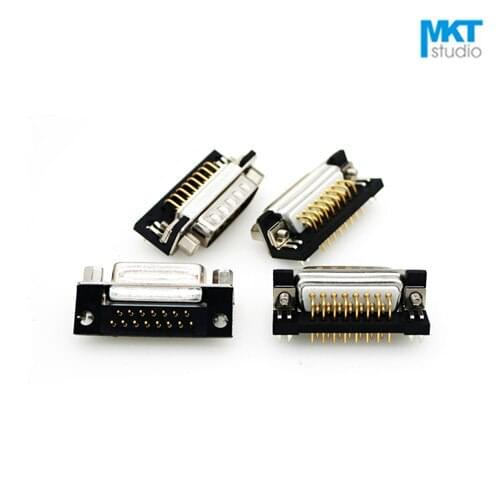 100Pcs Right Angle Male/Female Gold Plated Solid Needle Pins Pins DB15 DR15 D-Sub PCB Mount VGA Port Connector Socket