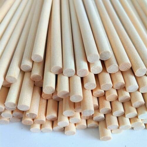 50 Pcs Round Wooden Stick for Crafts Food Ice Lollies and Model Making Cake Dowel for DIY Food Craft Useful Wood for Home Diy