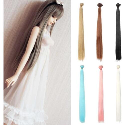 8PCS/LOT Wholesale 50CM Synthetic Doll Hair Straight Accessories For Dolls Hair BJD