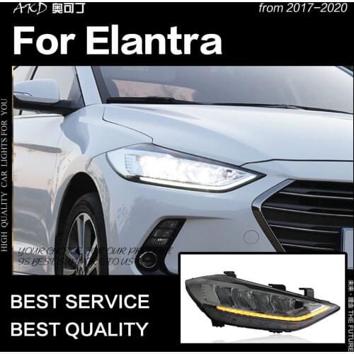 AKD Car Styling for Hyundai Elantra Headlights 2017-2020 Elantra Headlight Dynamic Signal DRL LED High Low Beam Auto Accessories