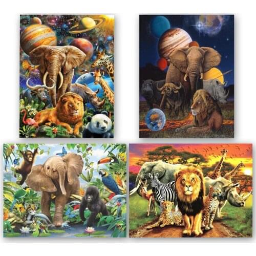 Diamond Embroidery Elephant Lion tiger giraffe Diamond Painting Animal Handmade Picture Of Rhinestones Home Decoration