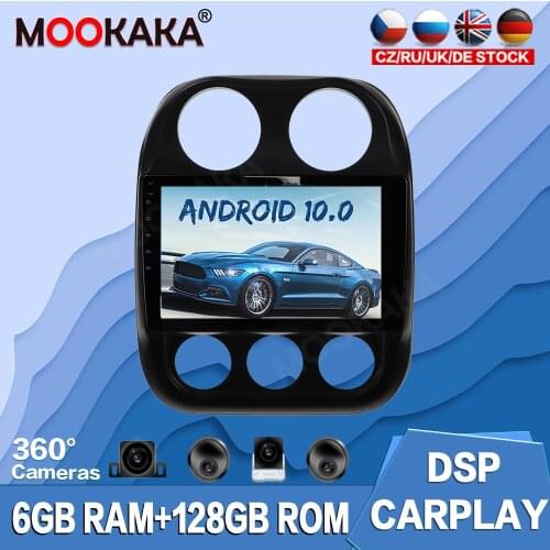 Android 10.0 128G For Jeep Compass 2010-2016 Car Multimedia Player Radio GPS Navigation Auto Stereo Recorder Head Unit Audio