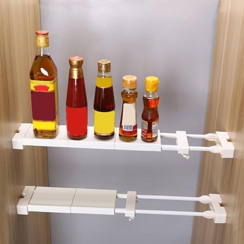White Punch-Free Retractable Partition Debris Storage Rack Waterproof And Rust-Proof Kitchen Slot Rack