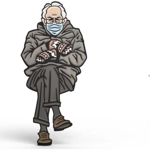 Bernie Sanders Sitting Enamel Pin and Sticker Set Lapel Pins Badge Brooch Jewelry Accessory