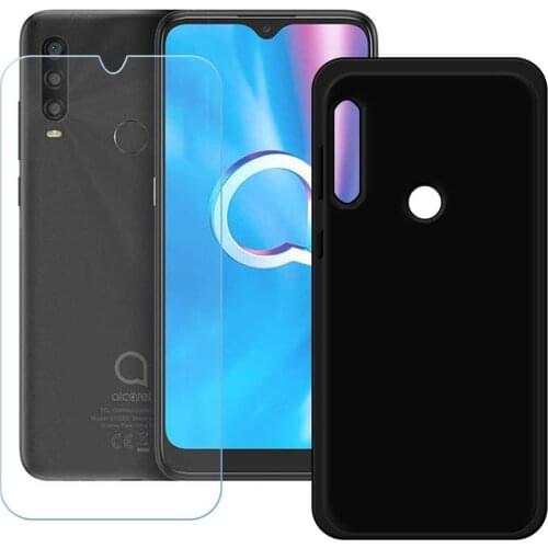 For Alcatel 1SE 2020 Tempered Glass Alcatel 1SE 2020 Case Soft Silicone Phone Case With Full Tempered Glass For Alcatel 1SE 2020