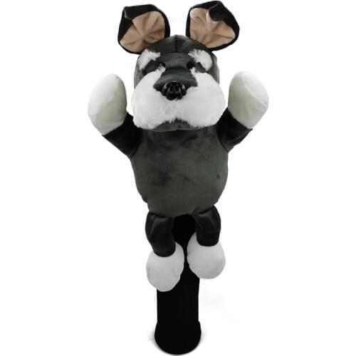Lusty Schnauzer Golf Head Cover 460CC Driver Golf Club Headcover Outdoor Sport Cartoon Animal Mascot Novelty Cute Gift