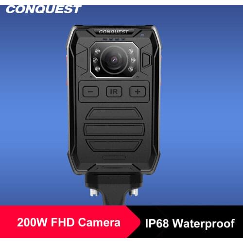 CONQUEST P81 Body Worn Camera 1080P FHD DVR Video Security Cam IR Night Vision Wearable Mini Camcorders police camera For S8 S18