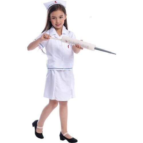Dress for children performing girls nurse Halloween party clothes wear boys doctor coat fancy children uniforms cosplay