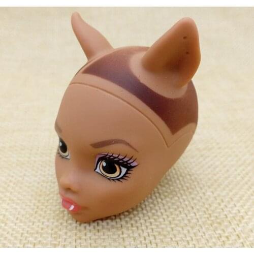 Soft Plastic DIY Dolls Head For Monster High Doll 1/6 BJD Dolls Practicing Makeup Demon Monster Head Without Hair Dollhouse Toy