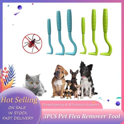 3PCS Pet Flea Remover Tool Pet Flea Clip Scratching Hook Remover Cat Dog Grooming Supplies Tick Picker Flea Removal Tool Comb
