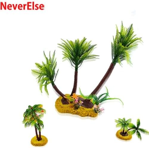 Artificial Fish Tank Plants Aquarium Decoration 10/13/30cm Plastic Coconut Tree 6styles Underwater Landscaping Aquatic Ornaments