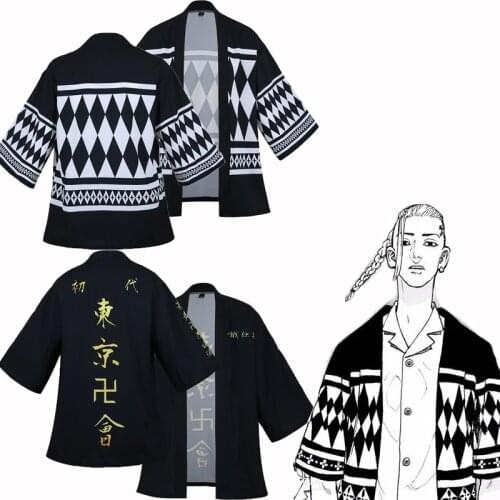 Anime Tokyo Revengers Draken Cosplay Cloaks Sano Manjiro Haori Tokyo Manji Gang Mikey Kimono Short Sleeve Top Men Women
