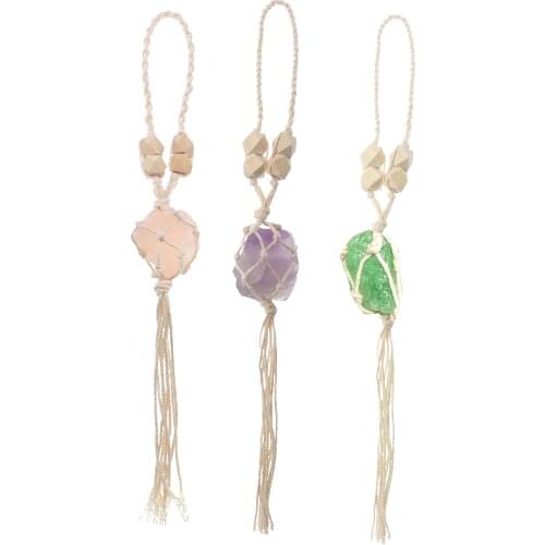 7 Chakra Tumbled Gemstone Tassel Spiritual Meditation Hanging Window Feng Shui Ornament Natural Healing Stones Car Home DIY Deco
