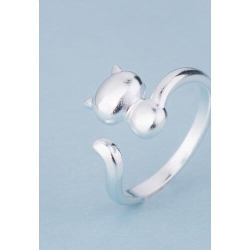 New Charming Cat Finger Ring for Women Vintage Boho Knuckle Party Rings Gothic Punk Jewelry Gifts for Girls