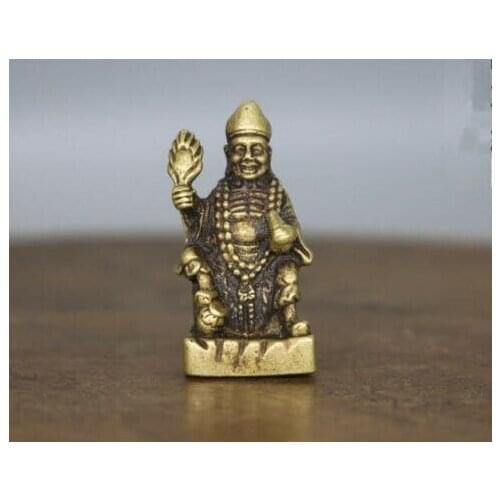 Collection archaize brass Buddhism Jigong Buddha small statue