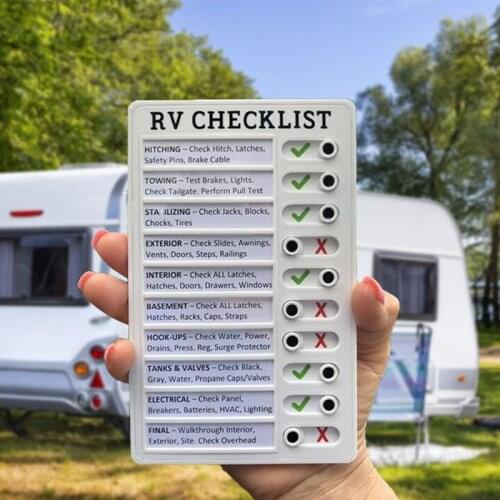 RV Checklist Safe Inspection Form Memo Note Portable Dry Erase Board Help Set-up And Breakdown Campsite For Camper Vans