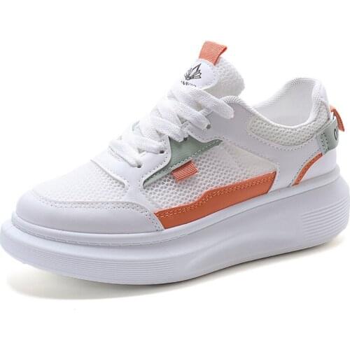 2021 Hot Woman Mesh Sneakers Womens Shoes Ladies Casual Thick Bottom Vulcanized Shoes Woman Students Skateboard Zapatos Mujer