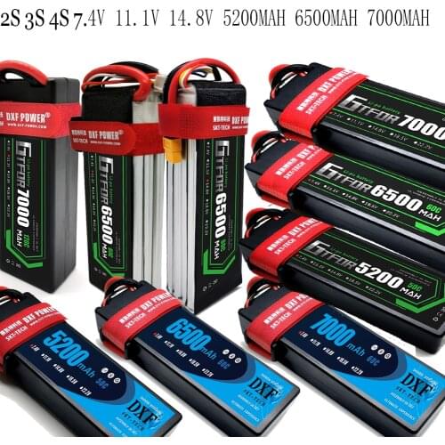 GTFDR Lipo Battery 2S Shorty Lipo 7.6V 6300mah 130C Battery RC Lipo Battery 4mm Bullet Competition Short-Pack for 1/10 Buggy Car