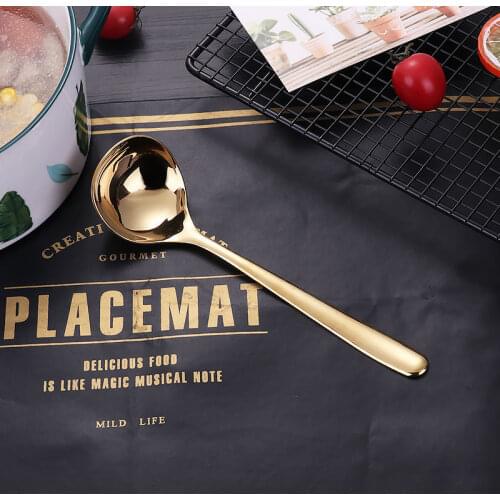 Drink soup spoon Stainless Steel Soup Spoon Deepen Thickened Large Capacity Tablespoon Kitchen Cooking Tool for Sauce, Broth b