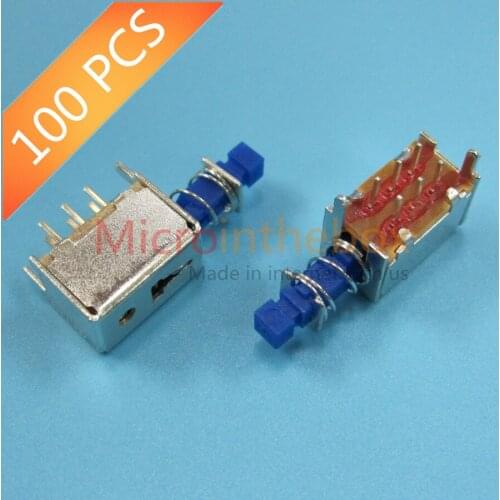 Straight key switch button switch small power switch with lock / no lock handle A04 Blue / Yellow Handle