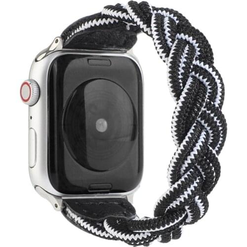 New Handmade Braided Rope Elastic Band For Apple Watch 38mm 40mm 42mm 44mm Strap Wristband Apple iWatch Band 3 4 5 6 SE Bracelet