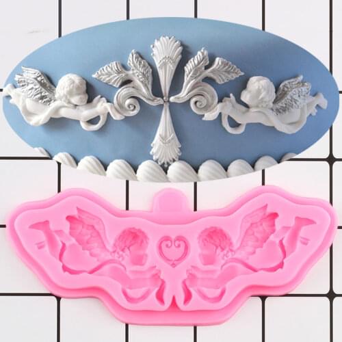 Angel Wings Silicone Mold Fondant Molds Baby Birthday Cake Decorating Tools Chocolate Gumpaste Moulds Candy Polymer Clay Mould