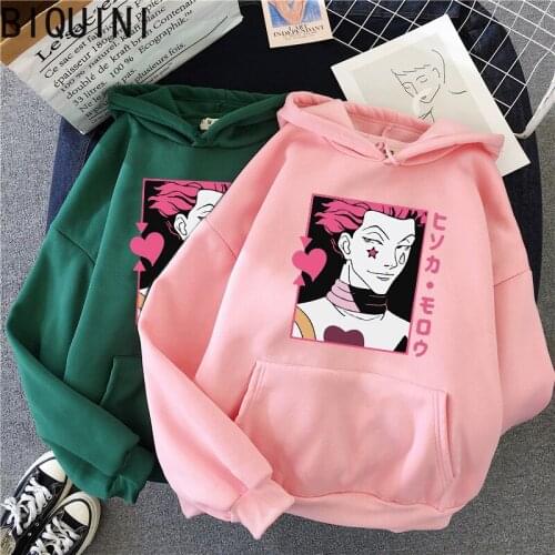Hisoka Hoodie Hunter x Hunter Wram Anime Letter Printing Sweatshirt Loose Women Clothes Harajuku Men Oversized Streetwear Unisex