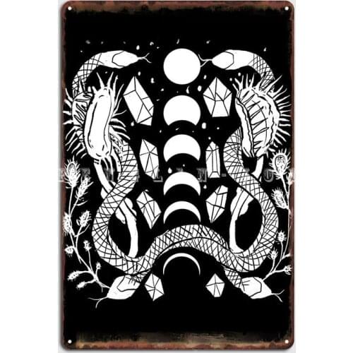 Venus. Flytrap Crystals Snakes Moon Phases Witchy Goth Poster Metal Plaque Club Home Home Vintage Plaques Tin Sign Poster