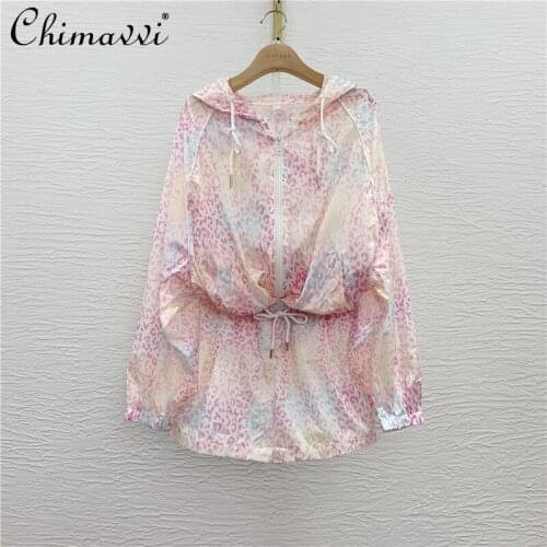 2021 Summer Hood Pink Sun Protection Shirt for Women High Waist Casual Pink Wide Leg Shorts Female Two Pieces Short Set