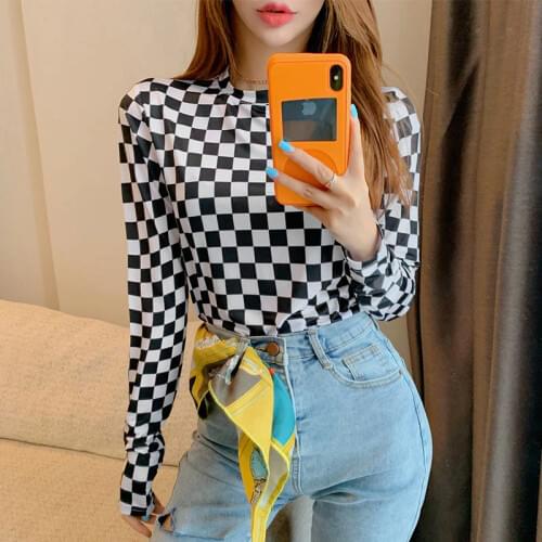 Women Spring Autumn Style Blouses Shirts Lady Casual Long Sleeve Plaided Printed Blusas Tops DD8054