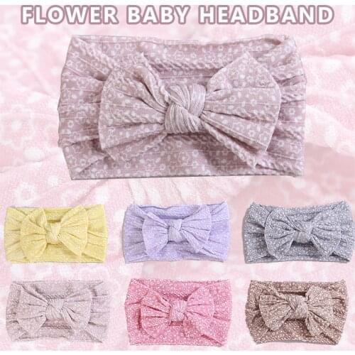 1pcs Printed Cable Knit Bowknot Baby Girl Headbands Cute Child Headwear for Newborn Bowknot Headwrap Baby Hair Accessories