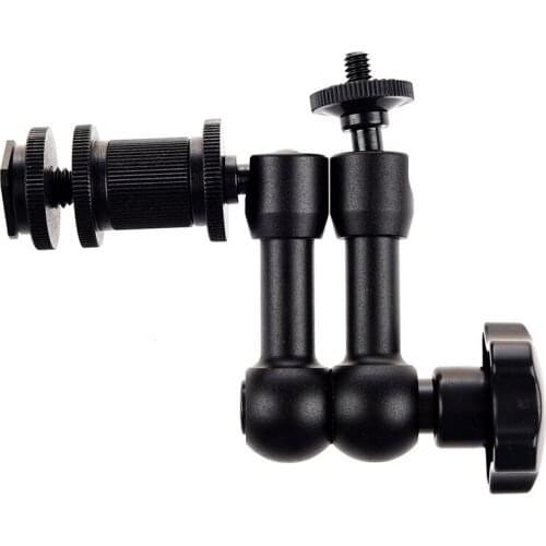 1 X 7 Inch Articulating Magic Friction Arm for Hot Shoe Mounts to Work with LED Panel, DSLR Monitor, Mic 7ARM(black)