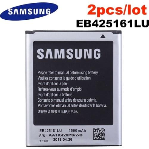 2pcs/lot Samsung Battery EB425161LU 1500mAh For Galaxy S Duos S7562 S7566 S7568 i8160 S7582 S7560 S7580 i8190 i739 i669 J1 Mini
