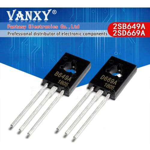 20pcs 2SB649A 2SD669A TO-126 (10pcs B649A + 10pcs D669A) Audio on tube