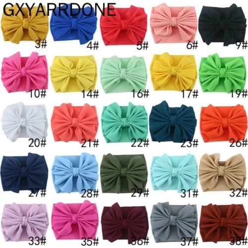 25colors Wholesale Baby Girls Knitted Hair Bows Folding Headwraps Handmade Big Messy Bows Headbands Girls Hair Accessories
