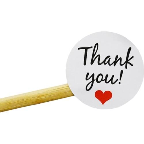 60pcs Thank You Love Sealing Stickers Kraft Flower Heart Label Sticker for DIY Hand Made Gift Cake Candy Paper Tags