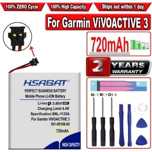 HSABAT 400mAh 361-00108-00 Battery for Garmin ViVOACTIVE 3 Music Watch Li-po NL28LL31B03OC