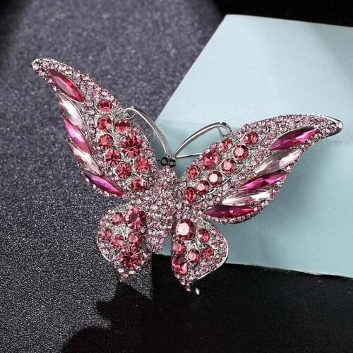 Zlxgirl jewelry mix color rhinestone vintage butterfly insect Brooches Pins Elegant Winter Coat Accessories hats accessory