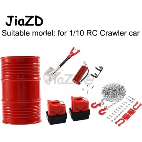 Accessories Tool Fuel Tank Metal Buckle Simulated Decoration Set Fire Extinguisher Oil Drum For TRX4 SCX10 1:10 RC Crawler Car