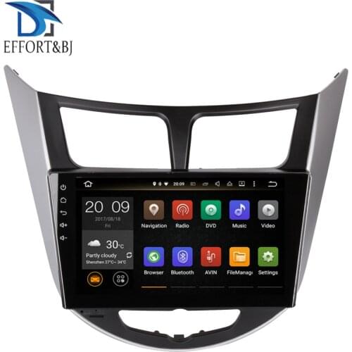 Android 9.0 Car GPS Player Head Unit For Hyundai Verna/Accent/Solaris/Grand Avega Hatchback 2011-2015 Car Stereo Screen Radio BT