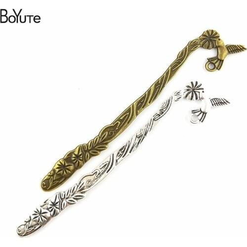 BoYuTe (10 Pieces/Lot) 125*21MM Antique Bronze Silver Plated Hummingbird Bookmark Zinc Alloy Metal Diy Jewelry Accessories Parts