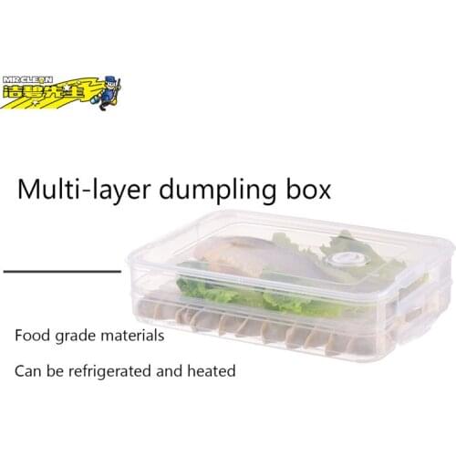 Mr Clean 4 Layer Fresh Storage Box With Lid Chaotic Quick-frozen Dumpling Box Refrigerator Kitchen Storage Container