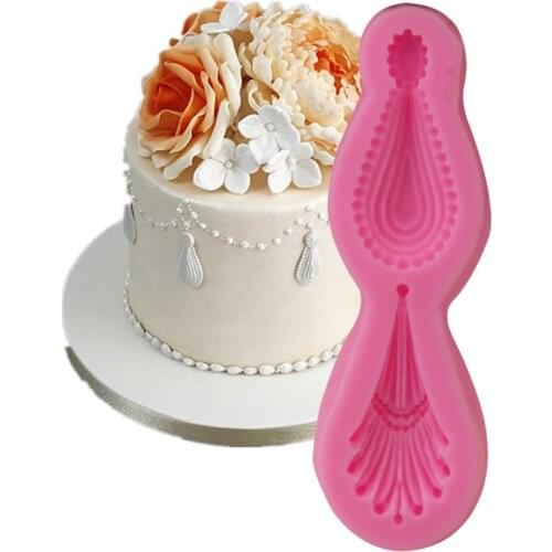 DIY Earrings Pendant for Cake Lace Moulds Fondant Silicone Mold Cupcake Soap Candy Chocolate Decoration Baking Tool FQ3428