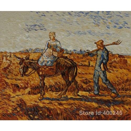Online Art Gallery Vincent Van Gogh Handmade oil paintings Peasant Couple Going to Work High quality