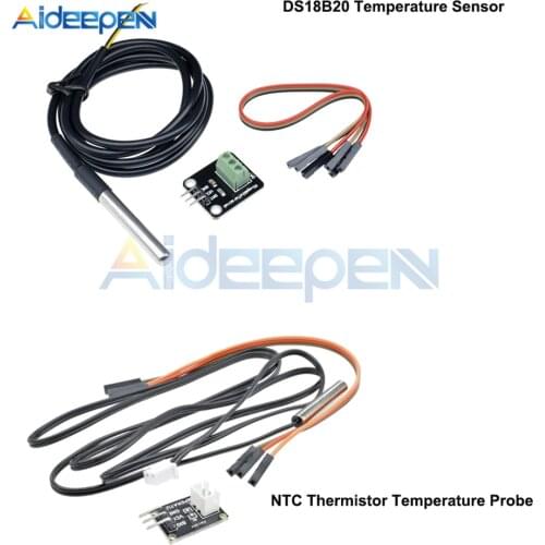 Temperature Sensor Module Kit DS18B20 Temperature Sensor Waterproof Cable/NTC Thermistor Temperature Probe for Adruino