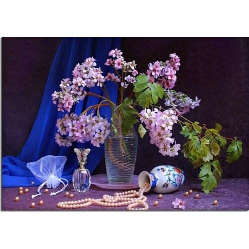 Lavender And Pearl New 100% Full Area Highlight Diamond Needlework Diy Diamond Painting Kit 3d Diamond Cross Stitch Embroidery