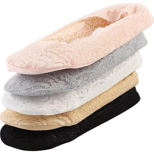 Summer Invisible Woman Boat Socks Fashion Shallow Mouth Socks Girl Lace Silicone Non-slip Boat Socks Female 5pairs/lot =10pieces